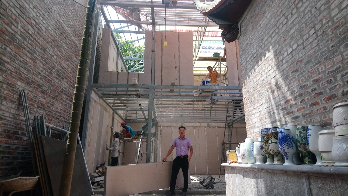 Công trình nhà 2 tầng tại chùa Rau, Yên Lạc, Vĩnh Phúc 